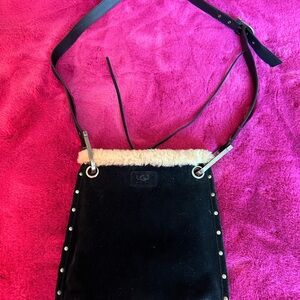 UGG Black Crossbody Bag with Cream Trim